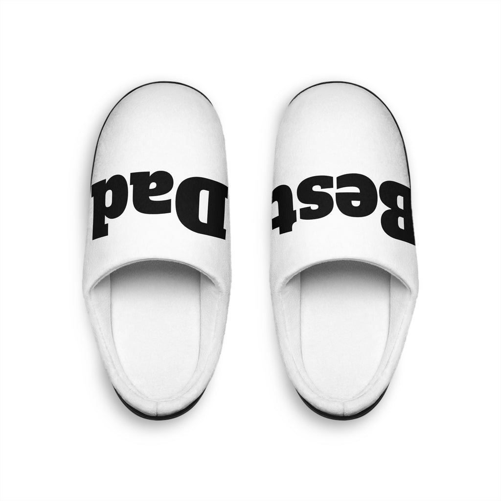 Best Dad Men's Indoor Slippers — Cozy Home Slip-Ons ("Best Dad" Text)